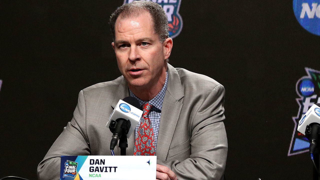 MINNEAPOLIS, MINNESOTA - APRIL 04: Senior Vice President of Basketball for the NCAA Dan Gavitt speaks to the media ahead of the Men's Final Four at U.S. Bank Stadium on April 04, 2019 in Minneapolis, Minnesota.