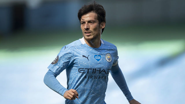 MANCHESTER, ENGLAND - JULY 26: David Silva in action during his last game for Manchester City during the Premier League match between Manchester City and Norwich City at the Etihad Stadium on July 26, 2020 in Manchester, United Kingdom.