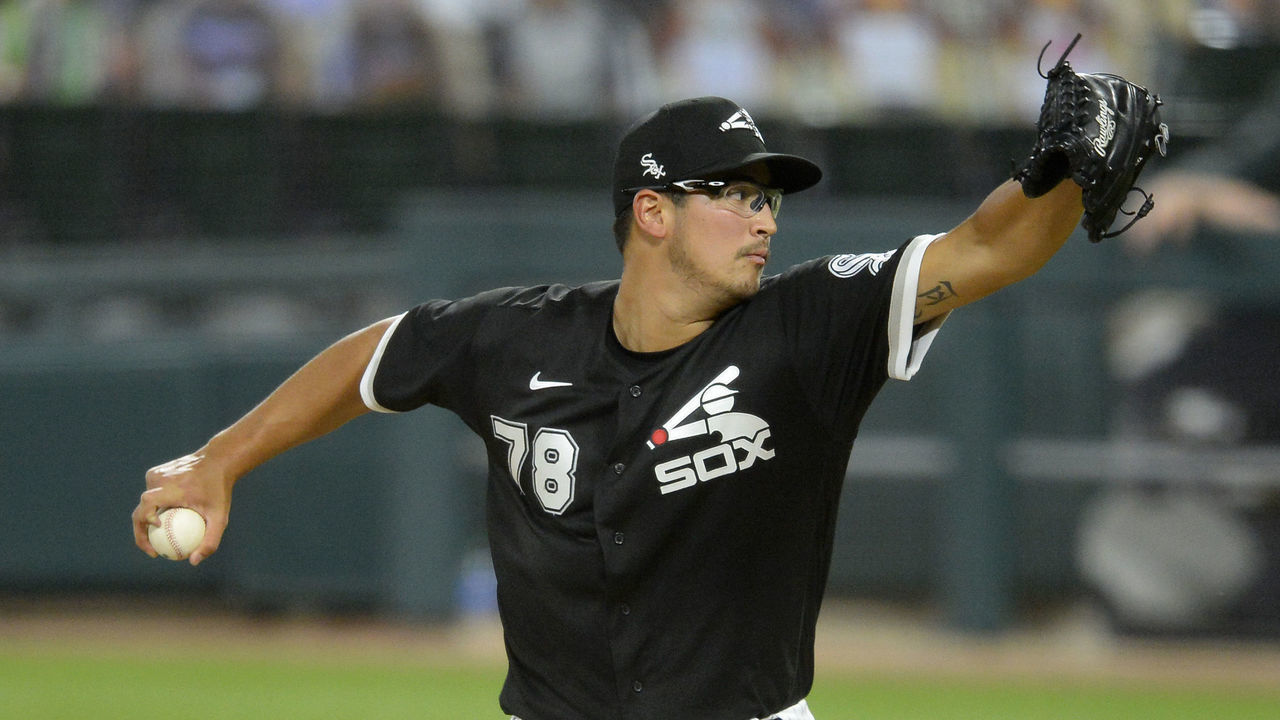 CHICAGO - JULY 22: Dane Dunning #78 of the Chicago White Sox pitches during an exhibition game against the Milwaukee Brewers on July 22, 2020 at Guaranteed Rate Field in Chicago, Illinois.