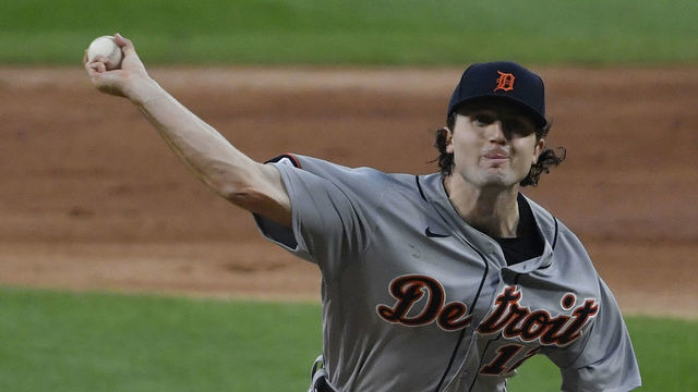 CHICAGO, ILLINOIS - AUGUST 19: Starting pitcher Casey Mize #12 of the Detroit Tigers delivers the baseball in his MLB debut against the Chicago White Sox at Guaranteed Rate Field on August 19, 2020 in Chicago, Illinois.
