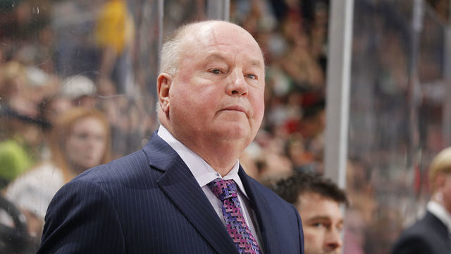 ST. PAUL, MN - OCTOBER 20: Minnesota Wild head coach Bruce Boudreau watches from the bench during the game against the Toronto Maple Leafs on October 20, 2016 at the Xcel Energy Center in St. Paul, Minnesota.