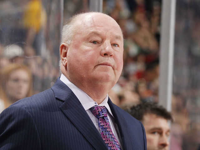 ST. PAUL, MN - OCTOBER 20: Minnesota Wild head coach Bruce Boudreau watches from the bench during the game against the Toronto Maple Leafs on October 20, 2016 at the Xcel Energy Center in St. Paul, Minnesota.