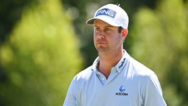 NORTON, MA - AUGUST 20: Harris English walks off the 18th green during the first round of THE NORTHERN TRUST at TPC Boston on August 20, 2020 in Norton, Massachusetts.