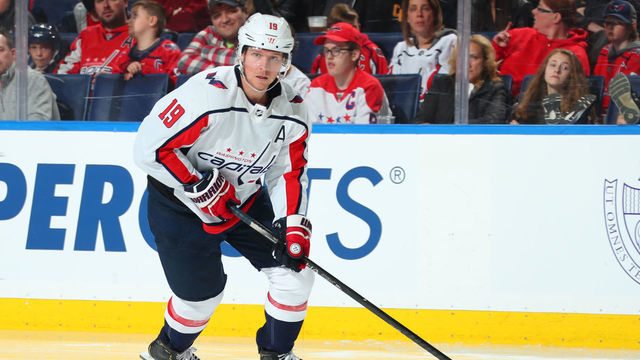 BUFFALO, NY - MARCH 9: Nicklas Backstrom #19 of the Washington Capitals skates during an NHL game against the Buffalo Sabres on March 9, 2020 at KeyBank Center in Buffalo, New York.