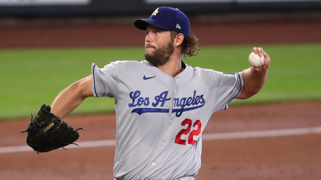 SEATTLE, WASHINGTON - AUGUST 20: Clayton Kershaw #22 of the Los Angeles Dodgers pitches in the second inning against the Seattle Mariners at T-Mobile Park on August 20, 2020 in Seattle, Washington.