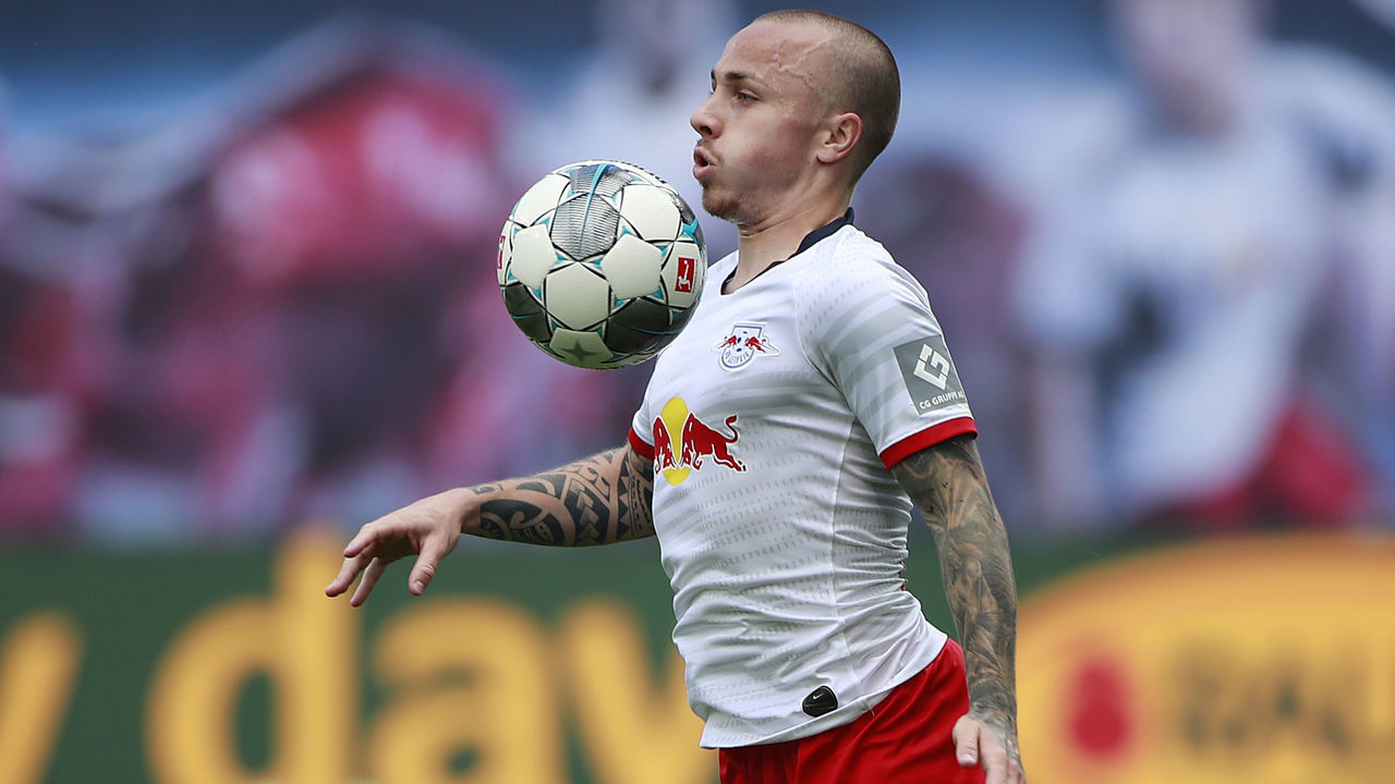 LEIPZIG, GERMANY - JUNE 06: Angelino of RB Leipzig controls the ball during the Bundesliga match between RB Leipzig and SC Paderborn 07 at Red Bull Arena on June 6, 2020 in Leipzig, Germany.