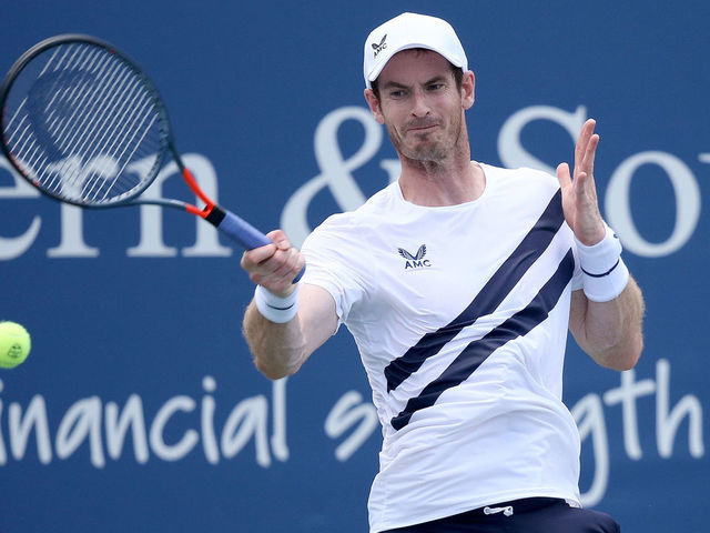 NEW YORK, NEW YORK - AUGUST 22: Andy Murray of Great Britain returns a shot to Frances Tiafoe during the Western & Southern Open at the USTA Billie Jean King National Tennis Center on August 22, 2020 in New York City.