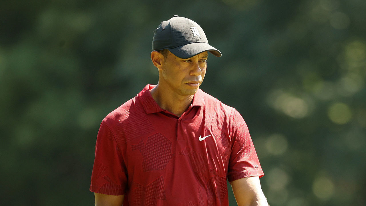 NORTON, MASSACHUSETTS - AUGUST 23: Tiger Woods of the United States looks on from the 11th green during the final round of The Northern Trust at TPC Boston on August 23, 2020 in Norton, Massachusetts.