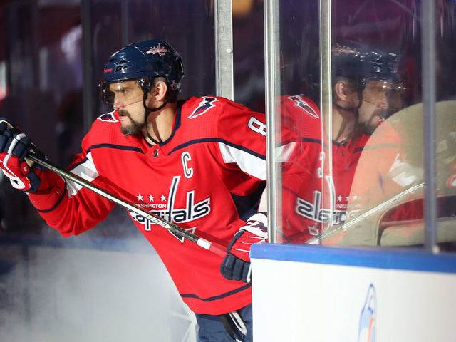 TORONTO, ONTARIO - AUGUST 20: Alex Ovechkin #8 of the Washington Capitals takes the ice for Game Five of the Eastern Conference First Round of the 2020 NHL Stanley Cup Playoff between the New York Islanders and the Washington Capitals at Scotiabank Arena on August 20, 2020 in Toronto, Ontario.
