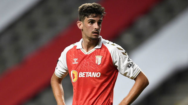 BRAGA, PORTUGAL - JULY 25: Francisco Trincao of SC Braga in action during the Liga Nos match between SC Braga and FC Porto at Estadio Municipal de Braga on July 25, 2020 in Braga, Portugal.