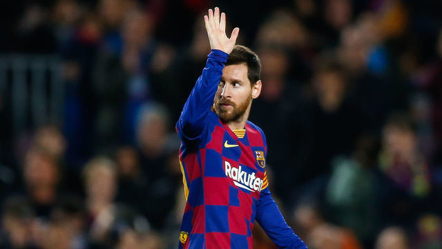 BARCELONA, SPAIN - JANUARY 30: Lionel Messi of FC Barcelona waves to supporters after the 3-0 during the Copa del Rey round of 16 match between Barcelona and Leganes at Camp Nou on January 30, 2020 in Barcelona, Spain.