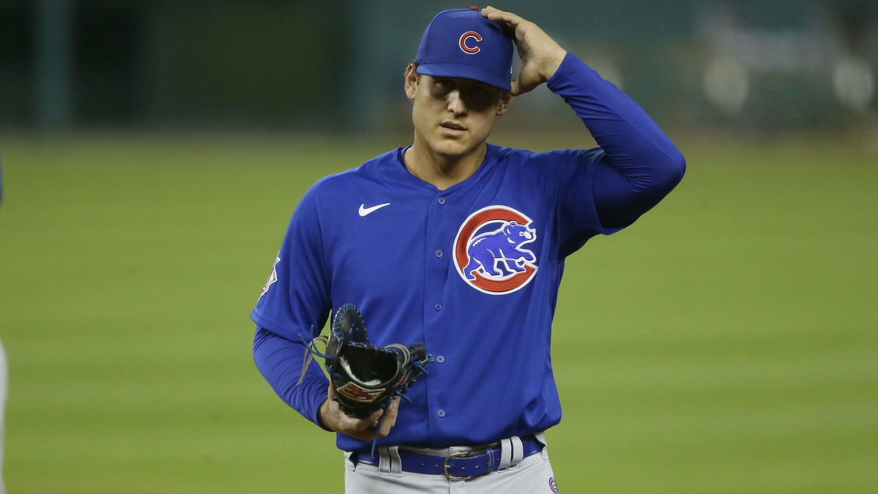 DETROIT, MI - AUGUST 24: Anthony Rizzo #44 of the Chicago Cubs during a game against the Detroit Tigers at Comerica Park on August 24, 2020, in Detroit, Michigan.