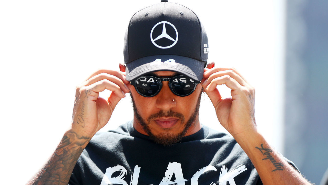 BARCELONA, SPAIN - AUGUST 16: Lewis Hamilton of Great Britain and Mercedes GP looks on before the F1 Grand Prix of Spain at Circuit de Barcelona-Catalunya on August 16, 2020 in Barcelona, Spain.