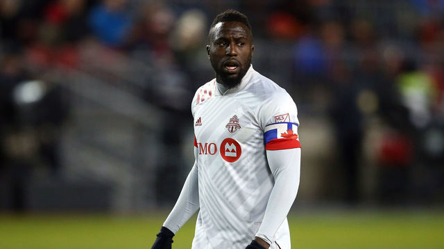 TORONTO, ON - MARCH 07: Jozy Altidore #17 of Toronto FC looks on during the second half of an MLS game against New York City FC at BMO Field on March 07, 2020 in Toronto, Canada.