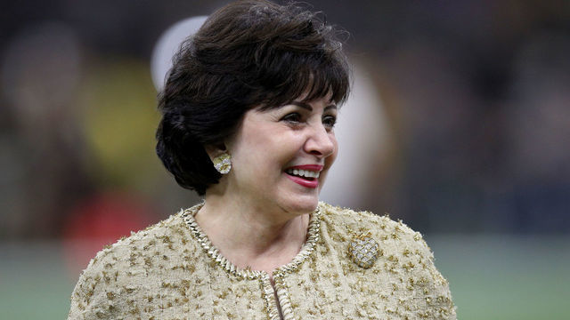 NEW ORLEANS, LOUISIANA - SEPTEMBER 09: Gayle Benson owner of the New Orleans Saints walks on the field before the game against the Houston Texans at Mercedes Benz Superdome on September 09, 2019 in New Orleans, Louisiana.