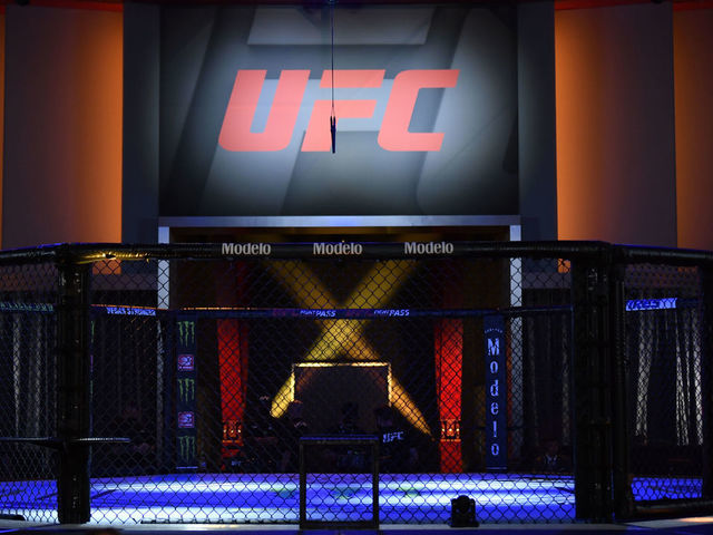 LAS VEGAS, NEVADA - AUGUST 15: A general view of the Octagon prior to the UFC 252 event at UFC APEX on August 15, 2020 in Las Vegas, Nevada.