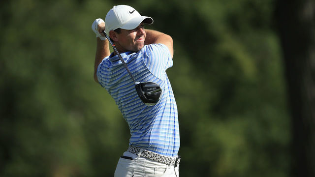 OLYMPIA FIELDS, ILLINOIS - AUGUST 28: Rory McIlroy of Northern Ireland plays his shot from the seventh tee during the second round of the BMW Championship on the North Course at Olympia Fields Country Club on August 28, 2020 in Olympia Fields, Illinois.