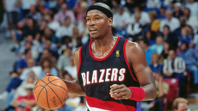SACRAMENTO, CA - 1997: Clifford Robinson #3 of the Portland Trail Blazers brings the ball up the floor against the Sacramento Kings circa 1998 at Arco Arena in Sacramento, California. Mandatory Copyright Notice: Copyright 1997 NBAE