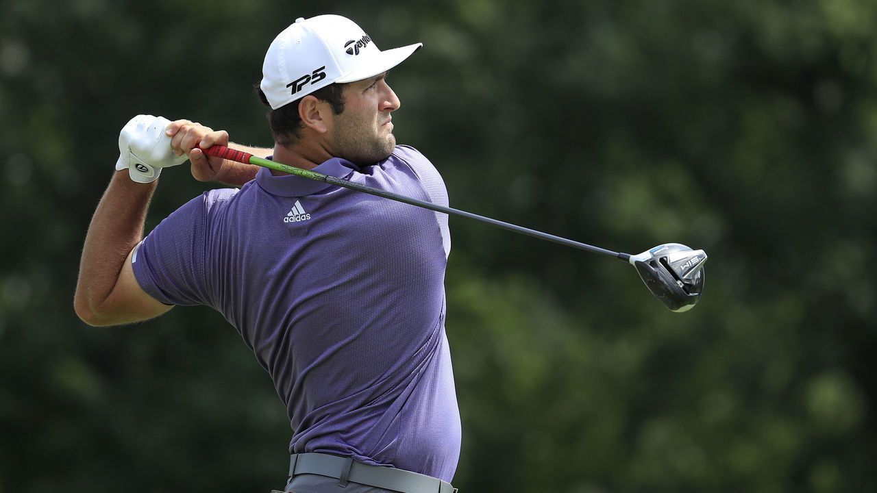 OLYMPIA FIELDS, ILLINOIS - AUGUST 29: Jon Rahm of Spain plays his shot from the 15th tee during the third round of the BMW Championship on the North Course at Olympia Fields Country Club on August 29, 2020 in Olympia Fields, Illinois.