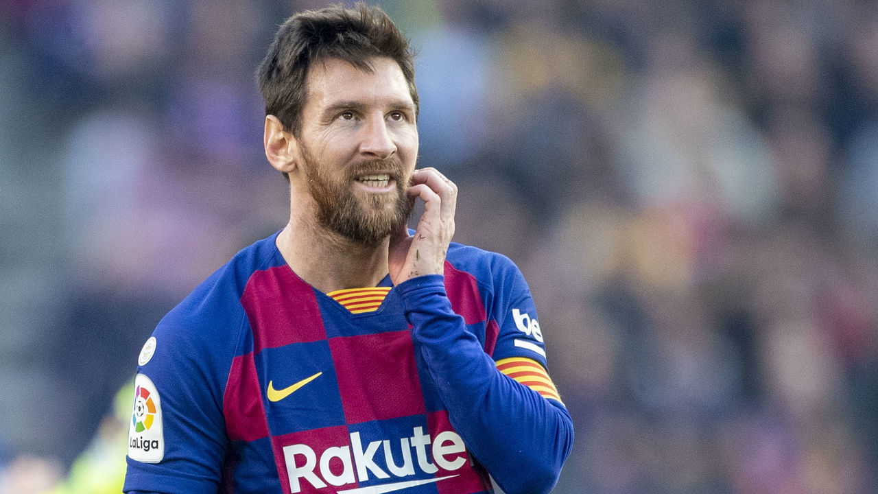 BARCELONA, SPAIN - February 15: Lionel Messi #10 of Barcelona reacts during the Barcelona V Getafe, La Liga regular season match at Estadio Camp Nou on February 15th 2020 in Barcelona, Spain.