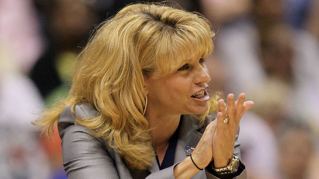 SAN ANTONIO - APRIL 04: Head coach Sherri Coale of the Oklahoma Sooners during the Women's Final Four Semifinals at the Alamodome on April 4, 2010 in San Antonio, Texas.