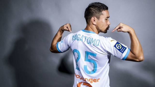 MARSEILLE, FRANCE - AUGUST 31: Olympique de Marseille Unveil New Signing Yuto Nagatomo at Centre Robert-Louis Dreyfus on August 31, 2020 in Marseille, France.