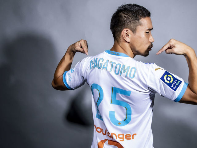 MARSEILLE, FRANCE - AUGUST 31: Olympique de Marseille Unveil New Signing Yuto Nagatomo at Centre Robert-Louis Dreyfus on August 31, 2020 in Marseille, France.