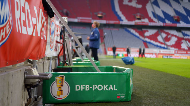 MUNICH, GERMANY - JUNE 10: A general view prior to the DFB Cup semifinal match between FC Bayern Muenchen and Eintracht Frankfurt at Allianz Arena on June 10, 2020 in Munich, Germany.