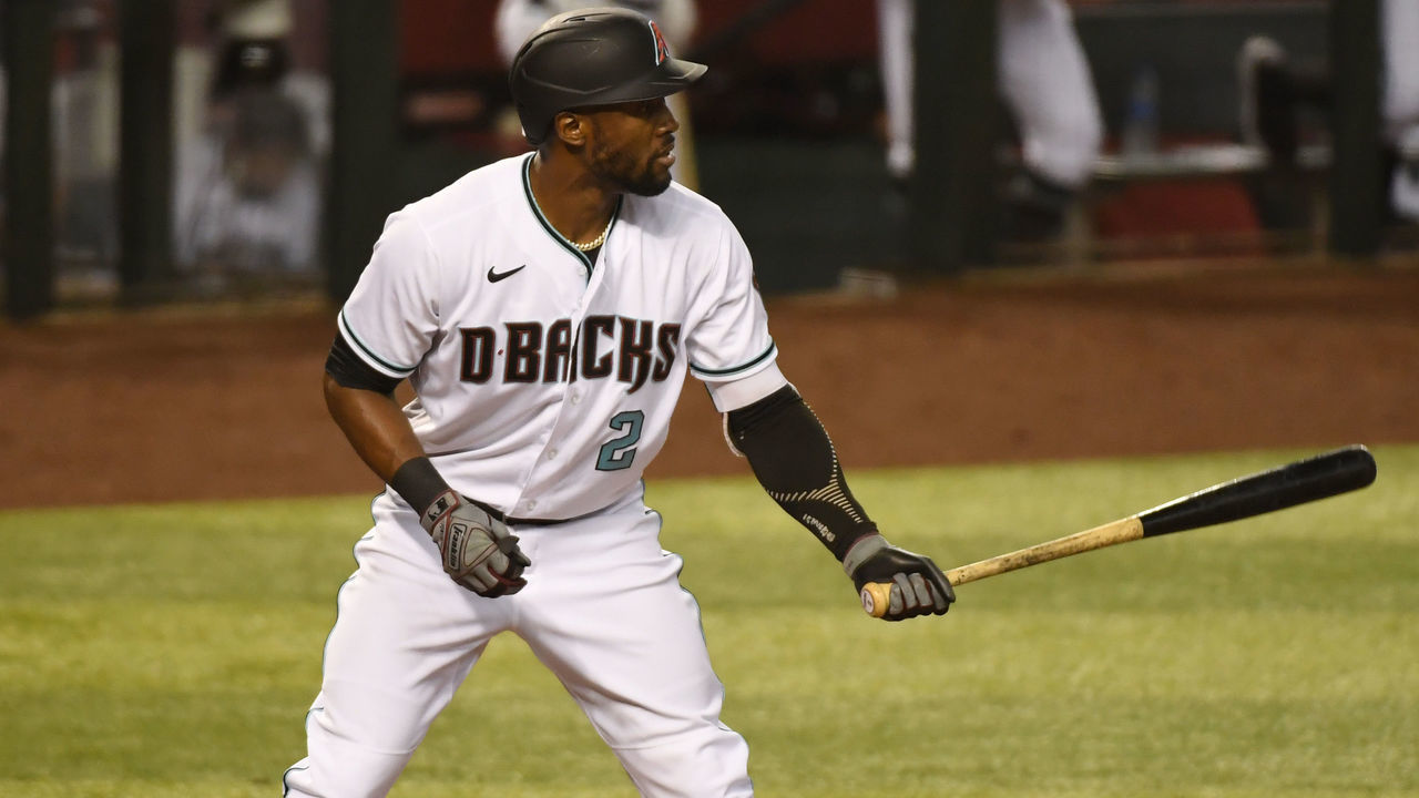 PHOENIX, ARIZONA - AUGUST 25: Starling Marte #2 of the Arizona Diamondbacks gets ready in the batters box against the Colorado Rockies at Chase Field on August 25, 2020 in Phoenix, Arizona.
