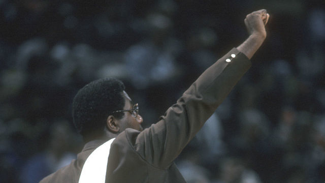 LANDOVER, MD - CIRCA 1981: Head coach John Thompson of the Georgetown Hoyas looks on during an NCAA College basketball game circa 1981 at the Capital Centre in Landover, Maryland. Thompson coached at Georgetown from 1972-99.