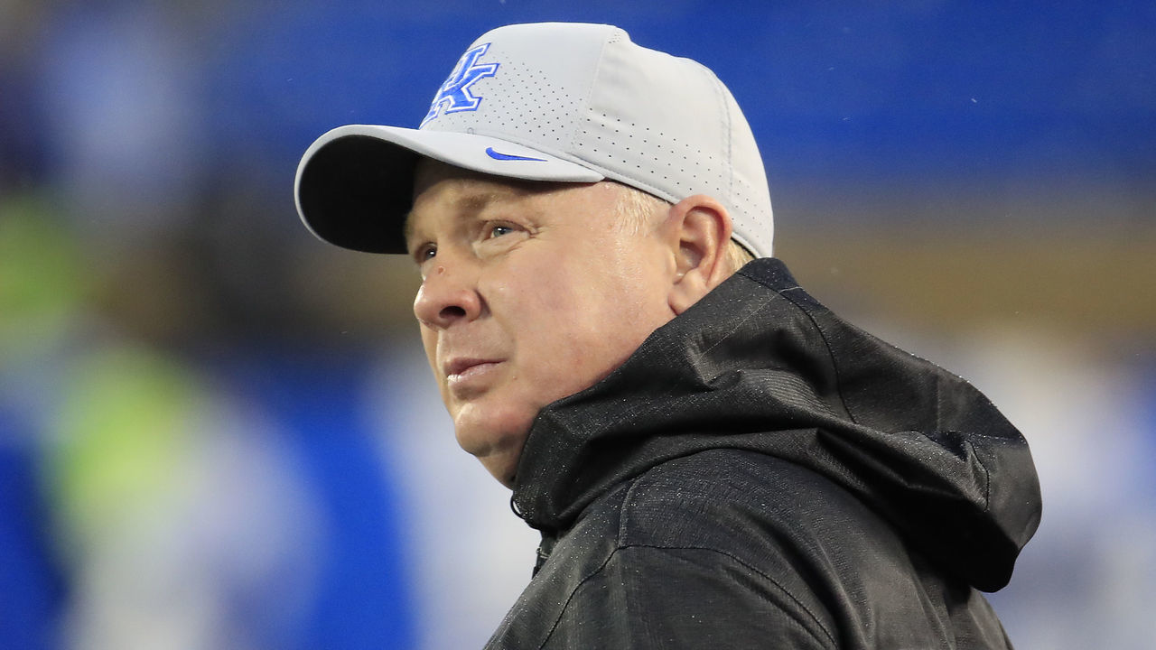 LEXINGTON, KENTUCKY - NOVEMBER 23: Mark Stoops the head coach of the Kentucky Wildcats watches the action during the game against the UT Martin Skyhawks at Commonwealth Stadium on November 23, 2019 in Lexington, Kentucky.