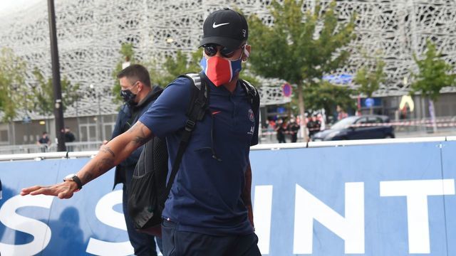 Paris Saint-Germain's Brazilian forward Neymar arrives at the Parc des Princes in Paris, on August 24, 2020, a day after being defeated by Bayern Munich during the UEFA Champions League final football match.
