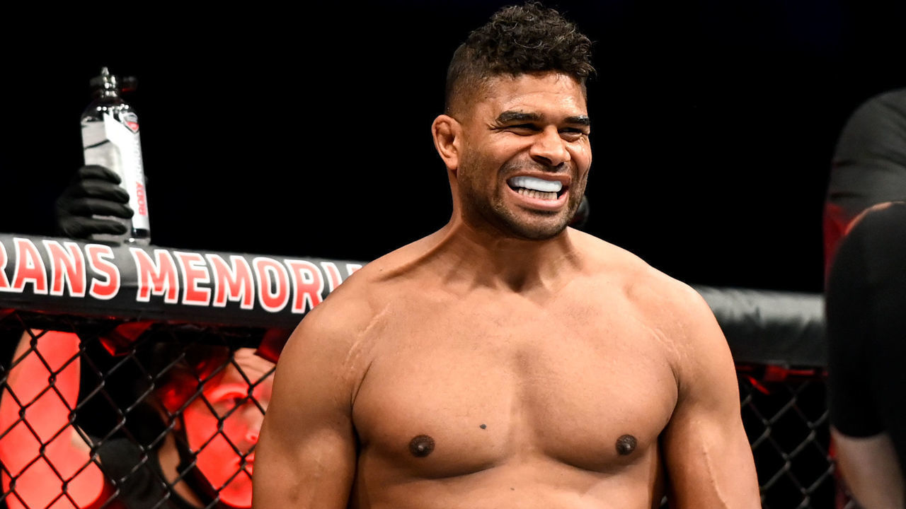 JACKSONVILLE, FL - MAY 16: Alistair Overeem of the Netherlands reacts prior to his Heavyweight bout during UFC Fight Night at VyStar Veterans Memorial Arena on May 16, 2020 in Jacksonville, Florida.