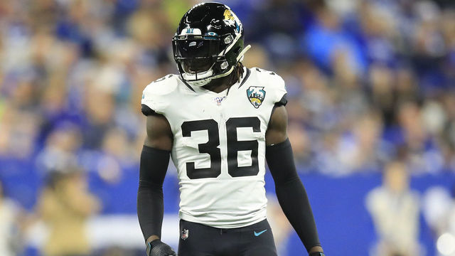 INDIANAPOLIS, INDIANA - NOVEMBER 17: Ronnie Harrison #36 of the Jacksonville Jaguars against the Indianapolis Colts at Lucas Oil Stadium on November 17, 2019 in Indianapolis, Indiana.