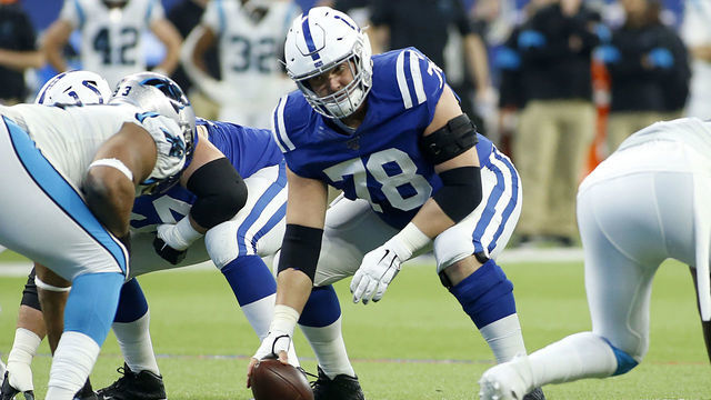 INDIANAPOLIS, INDIANA - DECEMBER 22: Ryan Kelly #78 of the Indianapolis Colts in action in the game against the Carolina Panthers at Lucas Oil Stadium on December 22, 2019 in Indianapolis, Indiana.