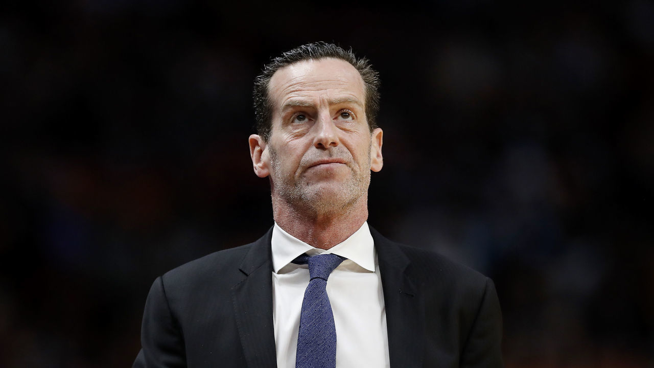 MIAMI, FLORIDA - FEBRUARY 29: Head coach Kenny Atkinson of the Brooklyn Nets reacts against the Miami Heat during the second half at American Airlines Arena on February 29, 2020 in Miami, Florida. NOTE TO USER: User expressly acknowledges and agrees that, by downloading and/or using this photograph, user is consenting to the terms and conditions of the Getty Images License Agreement.