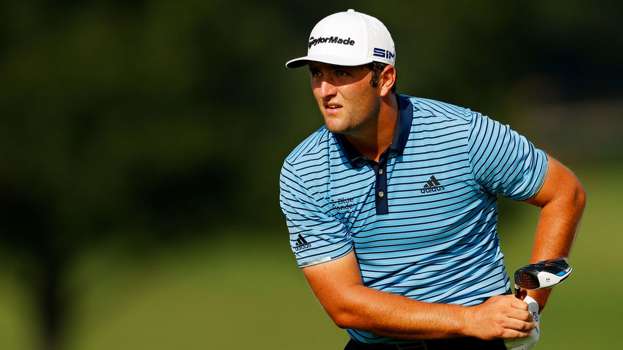 ATLANTA, GEORGIA - SEPTEMBER 04: Jon Rahm of Spain plays his shot from the 16th tee during the first round of the TOUR Championship at East Lake Golf Club on September 04, 2020 in Atlanta, Georgia.