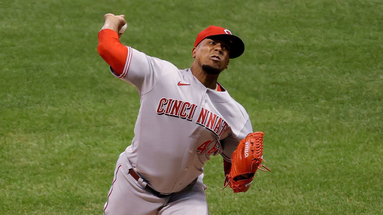 MILWAUKEE, WISCONSIN - AUGUST 07: Pedro Strop #46 of the Cincinnati Reds pitches in the eighth inning against the Milwaukee Brewers at Miller Park on August 07, 2020 in Milwaukee, Wisconsin.