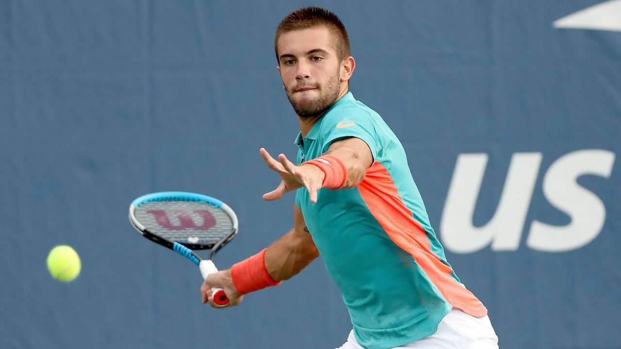 NEW YORK, NEW YORK - SEPTEMBER 02: Borna Coric of Croatia returns a volley during his Men's Singles second round match against Juan Ignacio Londero of Argentina on Day Three of the 2020 US Open at the USTA Billie Jean King National Tennis Center on September 2, 2020 in the Queens borough of New York City.
