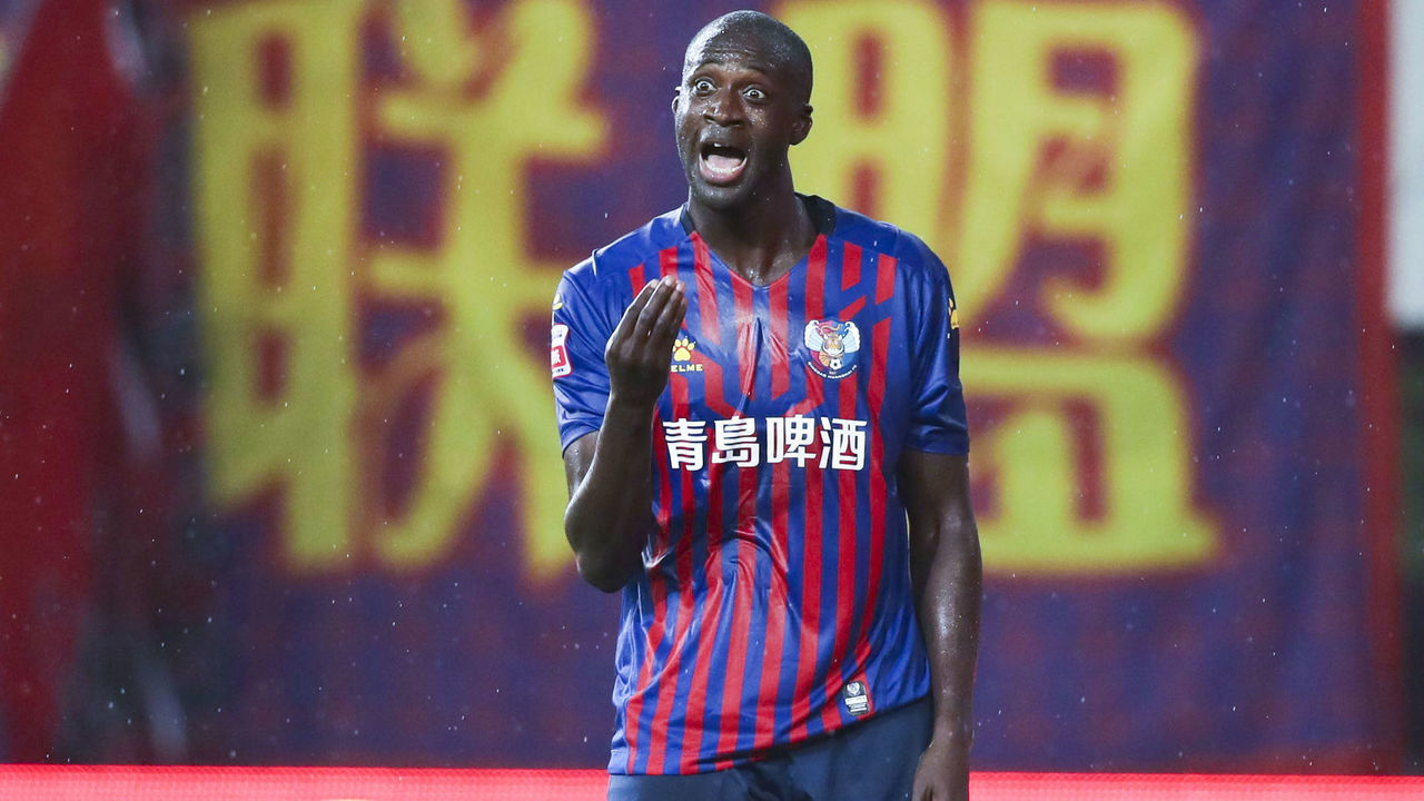 QINGDAO, CHINA - JULY 06: Yaya Toure #24 of Qingdao Huanghai in action during the 16th round match of 2019 China League One between Qingdao Huanghai and Zhejiang Greentown at Qingdao Guoxin Stadium on July 6, 2019 in Qingdao, Shandong Province of China.