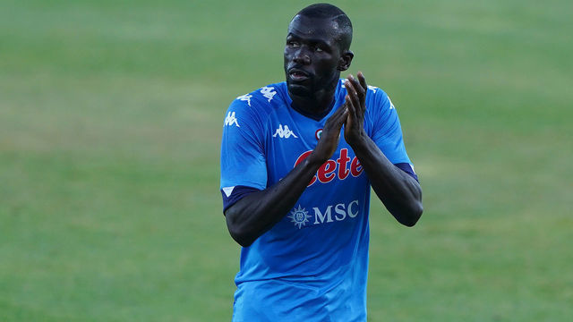 CASTEL DI SANGRO, ITALY - SEPTEMBER 04: Kalidou Koulibaly of SSC Napoli reacts during SSC Napoli v Teramo - Pre-Season Friendly match 04, 2020 in Castel di Sangro, Italy.