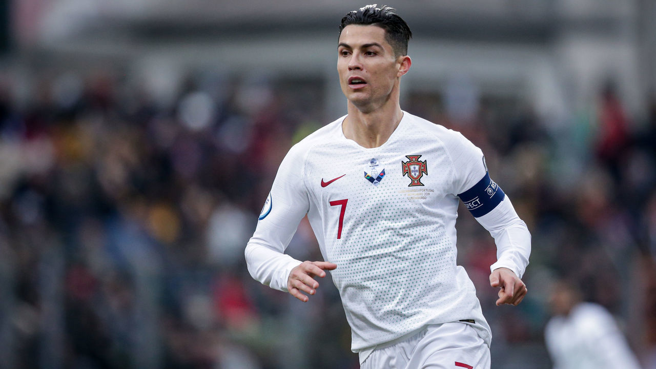 , LUXEMBOURG - NOVEMBER 17: Cristiano Ronaldo of Portugal during the EURO Qualifier match between Luxembourg v Portugal on November 17, 2019