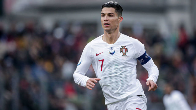 , LUXEMBOURG - NOVEMBER 17: Cristiano Ronaldo of Portugal during the EURO Qualifier match between Luxembourg v Portugal on November 17, 2019