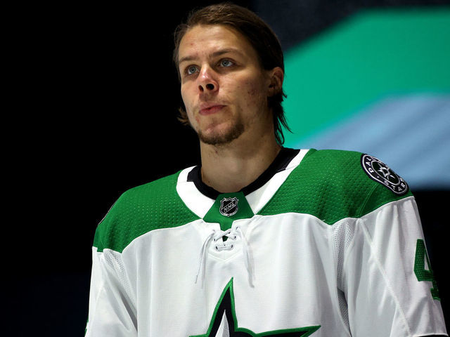 EDMONTON, ALBERTA - AUGUST 31: Miro Heiskanen #4 of the Dallas Stars stands on the ice during pregame before playing against the Colorado Avalanche in Game Five of the Western Conference Second Round during the 2020 NHL Stanley Cup Playoffs at Rogers Place on August 31, 2020 in Edmonton, Alberta.