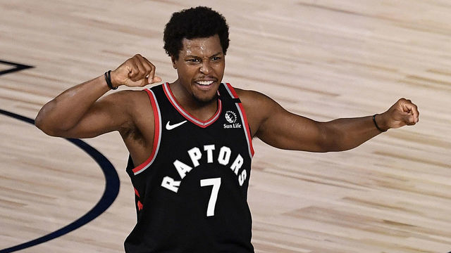 LAKE BUENA VISTA, FLORIDA - SEPTEMBER 03: Kyle Lowry #7 of the Toronto Raptors reacts after their win over Boston Celtics in Game Three of the Eastern Conference Second Round during the 2020 NBA Playoffs at the Field House at the ESPN Wide World Of Sports Complex on September 03, 2020 in Lake Buena Vista, Florida.