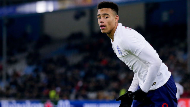 DOETINCHEM, NETHERLANDS - NOVEMBER 19: Mason Greenwood of England U21, celebrates his goal the 1-1 during the U21 Men match between Holland U21 v England U21 at the De Vijverberg on November 19, 2019 in Doetinchem Netherlands