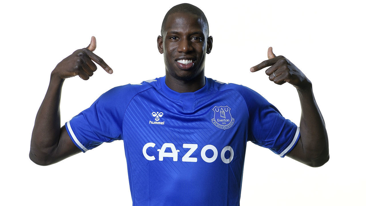 HALEWOOD, ENGLAND - SEPTEMBER 8 (EXCLUSIVE COVERAGE) Abdoulaye Doucoure poses for a photograph after signing for Everton at USM Finch Farm on September 8 2020 in Halewood, England.