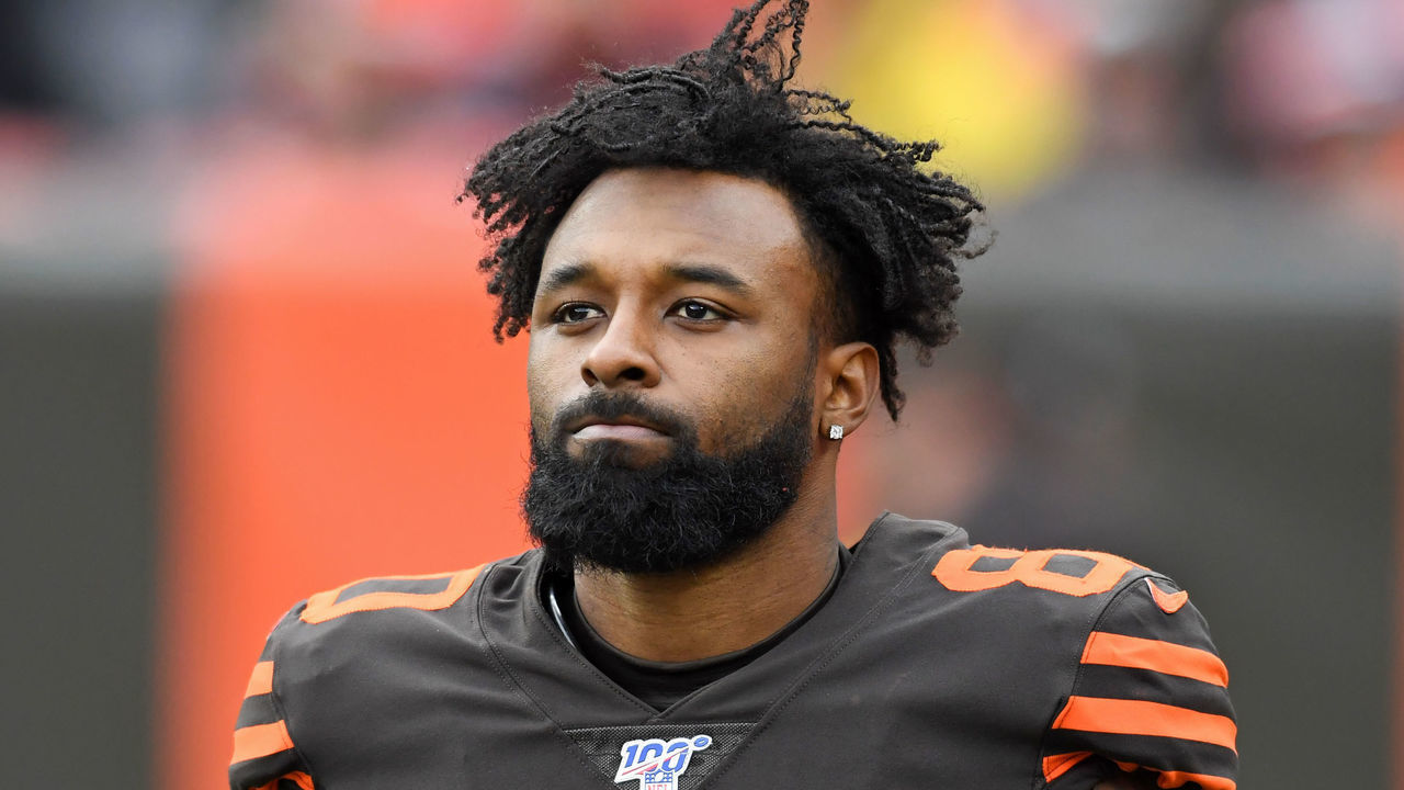 CLEVELAND, OH - DECEMBER 8, 2019: Wide receiver Jarvis Landry #80 of the Cleveland Browns walks onto the field at halftime of a game against the Cincinnati Bengals on December 8, 2019 at FirstEnergy Stadium in Cleveland, Ohio. Cleveland won 27-19. (Photo by: 2019 Nick Cammett/Diamond Images via Getty Images)