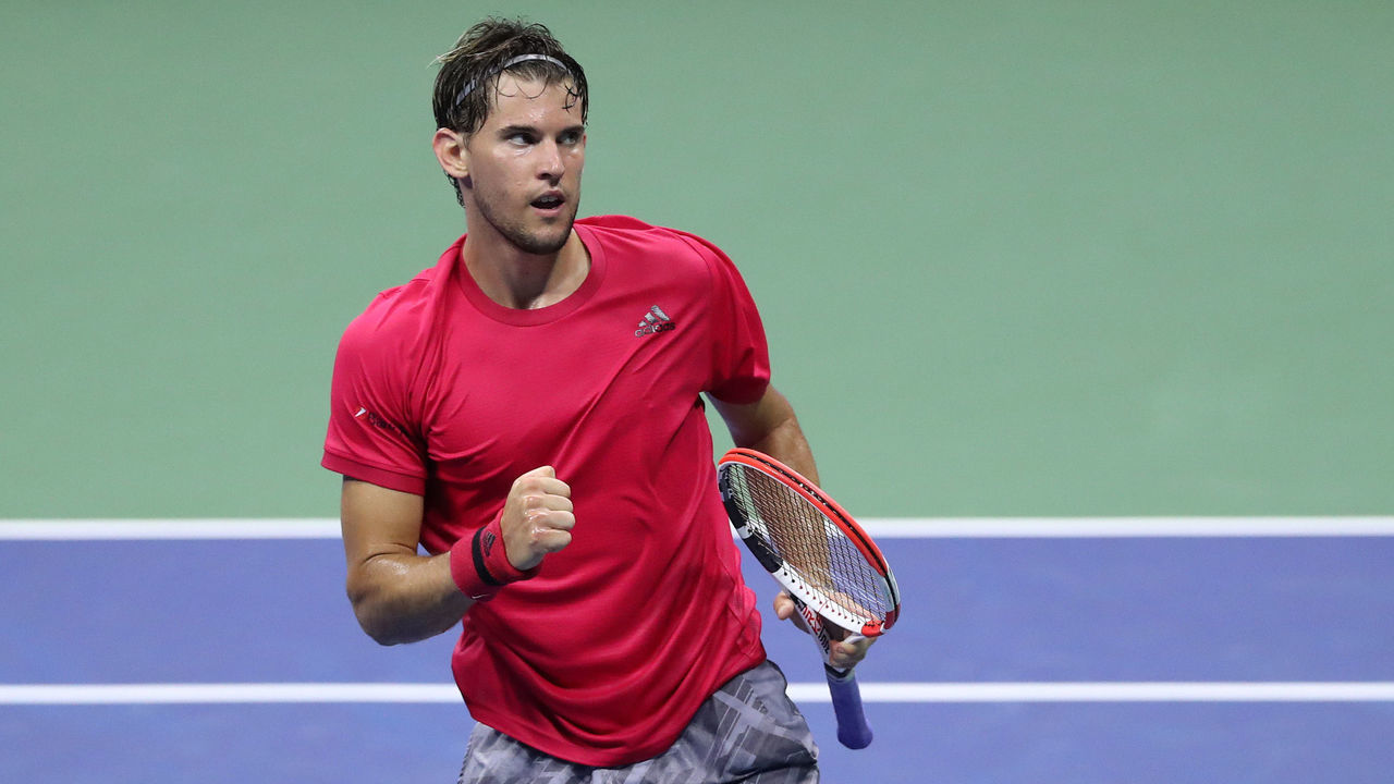 NEW YORK, NEW YORK - SEPTEMBER 09: Dominic Thiem of Austria celebrates the second set win during his Men’s Singles quarter-finals match against Alex de Minaur of Australia on Day Ten of the 2020 US Open at the USTA Billie Jean King National Tennis Center on September 9, 2020 in the Queens borough of New York City.