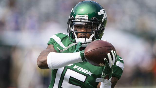 EAST RUTHERFORD, NJ - SEPTEMBER 08: New York Jets Wide Receiver Joshua Bellamy (15) prior to the game between the Buffalo Bills and the New York Jets on September 8, 2019, at MetLife Stadium in East Rutherford, NJ.